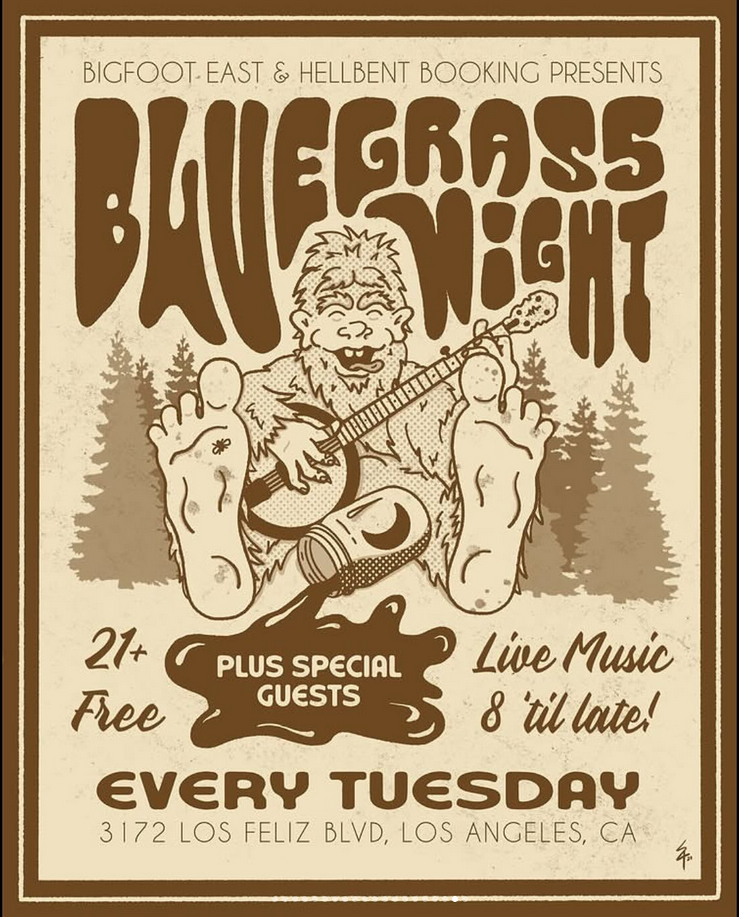 Every Tuesday is Bluegrass Night at the Bigfoot Lodge in Atwater