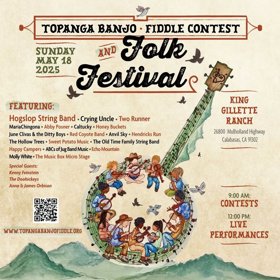The 2025 Topanga Banjo & Fiddle Contest and Folk Festival takes place at King Gillette Ranch in Malibu this year.