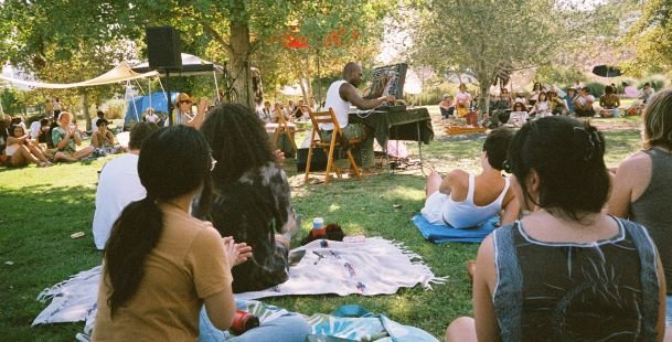 Listen To Music Outside In The Daylight Under A Tree Listen To Music Outside In The Daylight Under A Tree