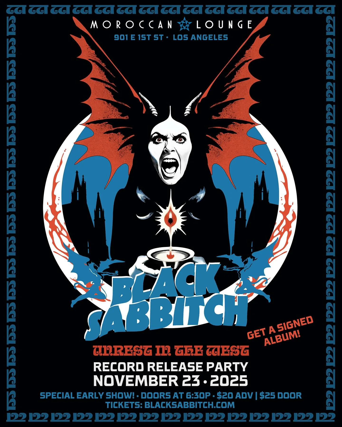 Unrest in the West Record Release party with Black Sabbitch at the Moroccan Lounge