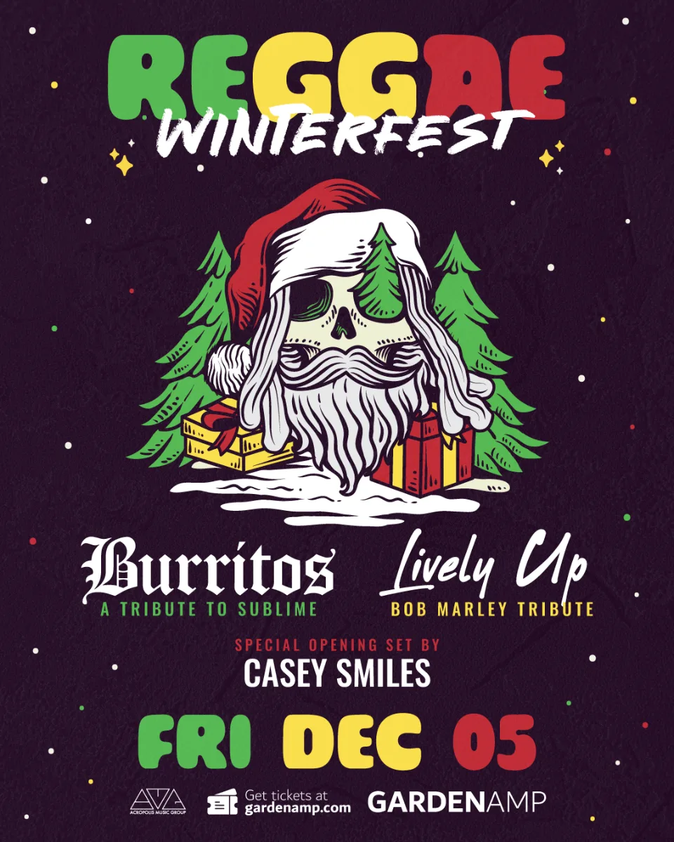 burritos-lively-up-reggae-winterfest Reggae Winterfest with Burritos and Lively Up tribute acts Sublime and Bob Marley
