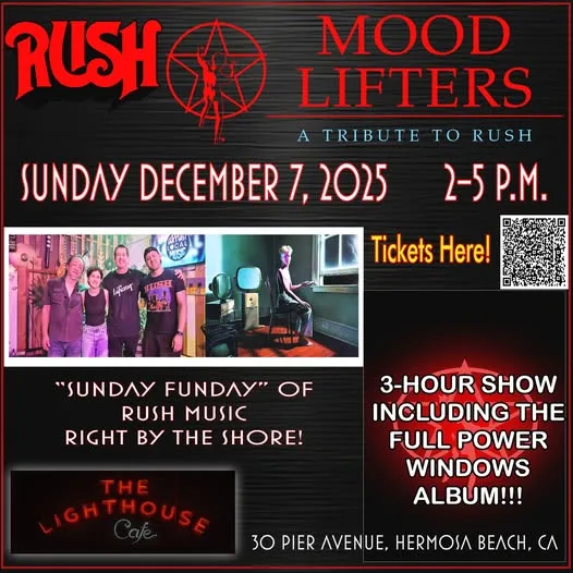 Mood Lifters RUSH tribute Lighthouse Cafe December 7th, 2025