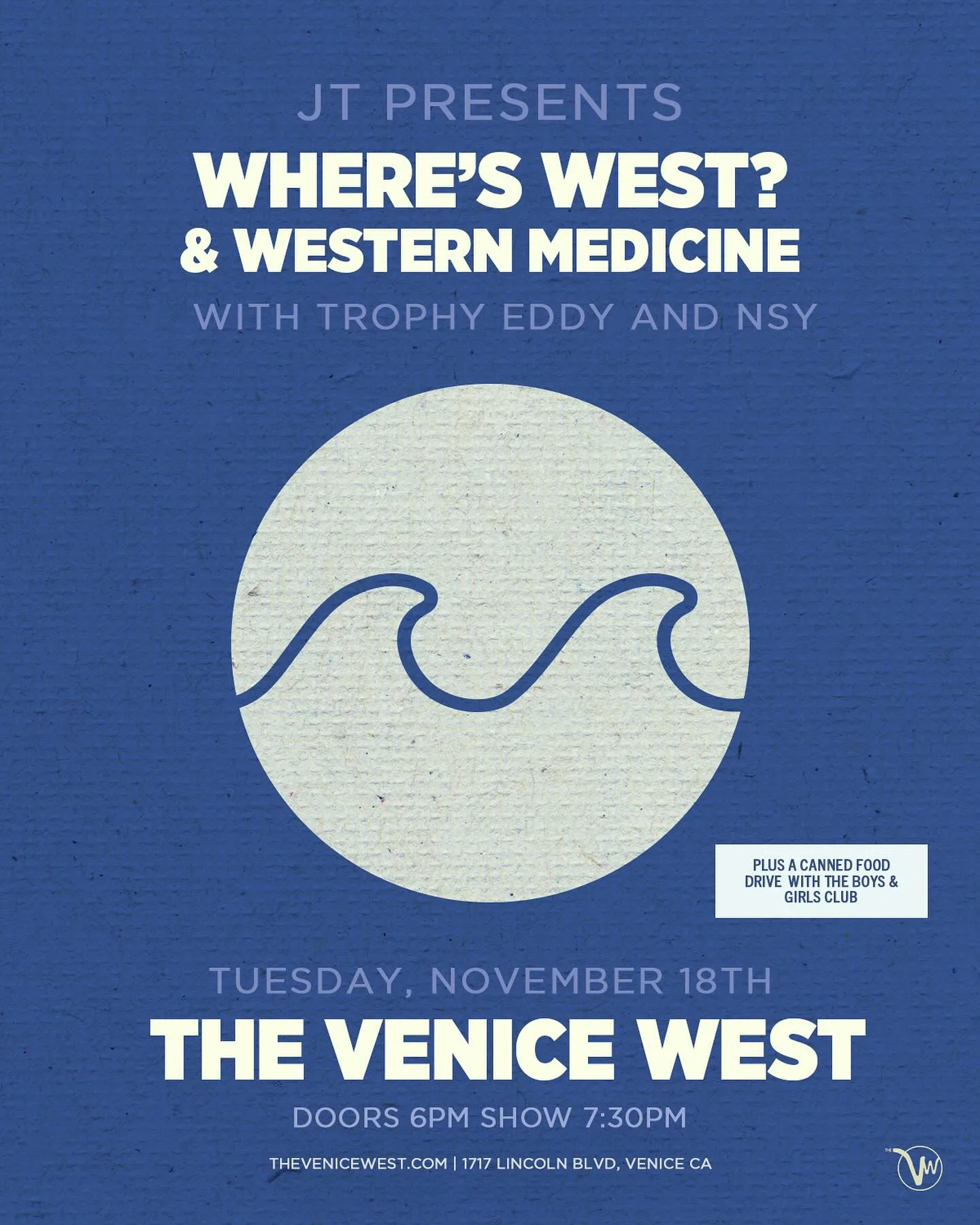 Where's Western Medicine canned food drive Venice West