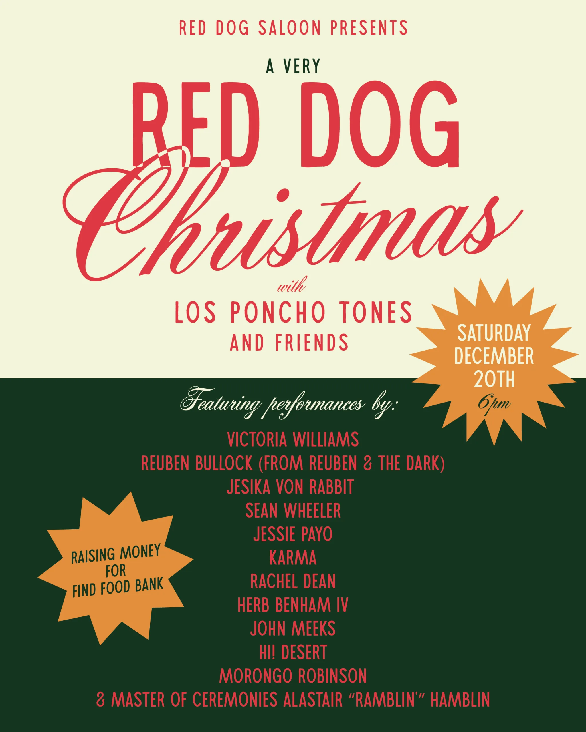 A Very Red Dog Christmas with Los Poncho Tones and more