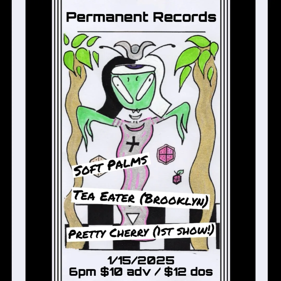 Tea Eater and Soft Palms with Pretty Cherry (first show!) at Permanent Records Roadhouse
